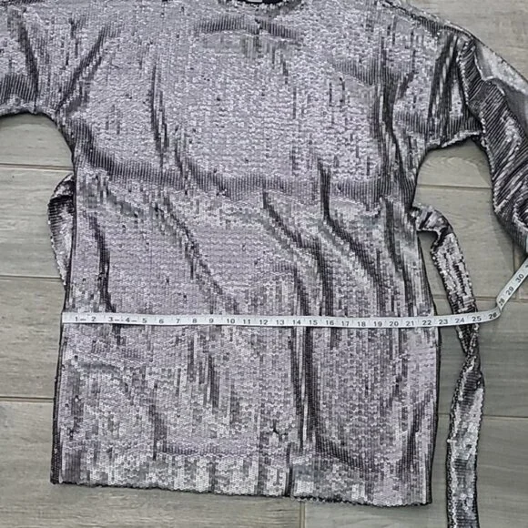 Anine Bing Angie Antique Silver Sequin Mini Dress Women's Cocktail Size XS - Picture 15 of 15